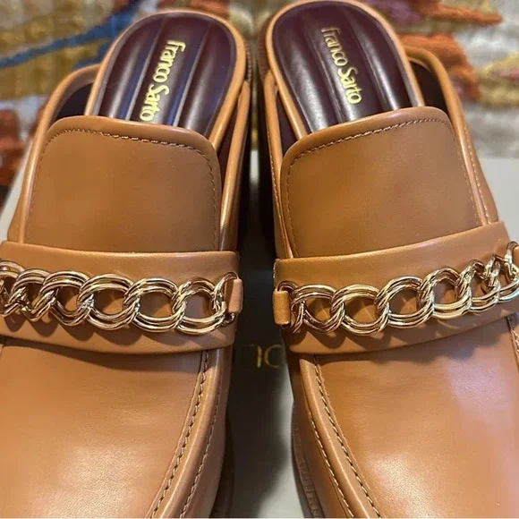 NEW Franco Sarto Tan Katra Clog Block Heel Slip On Platform Mule Size 10 - Picture 6 of 11